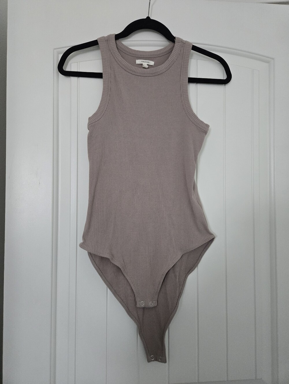 Maurices Ribbed Taupe Womens One-Piece Bodysuit